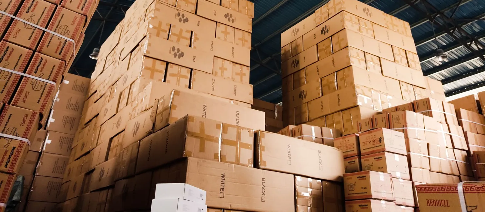 Packed and stacked lot, ready for shipment